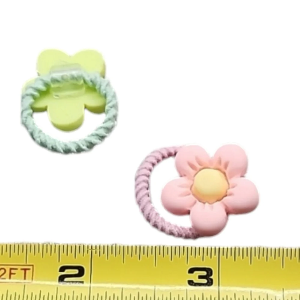 10pc Pastel daisy hair tie set